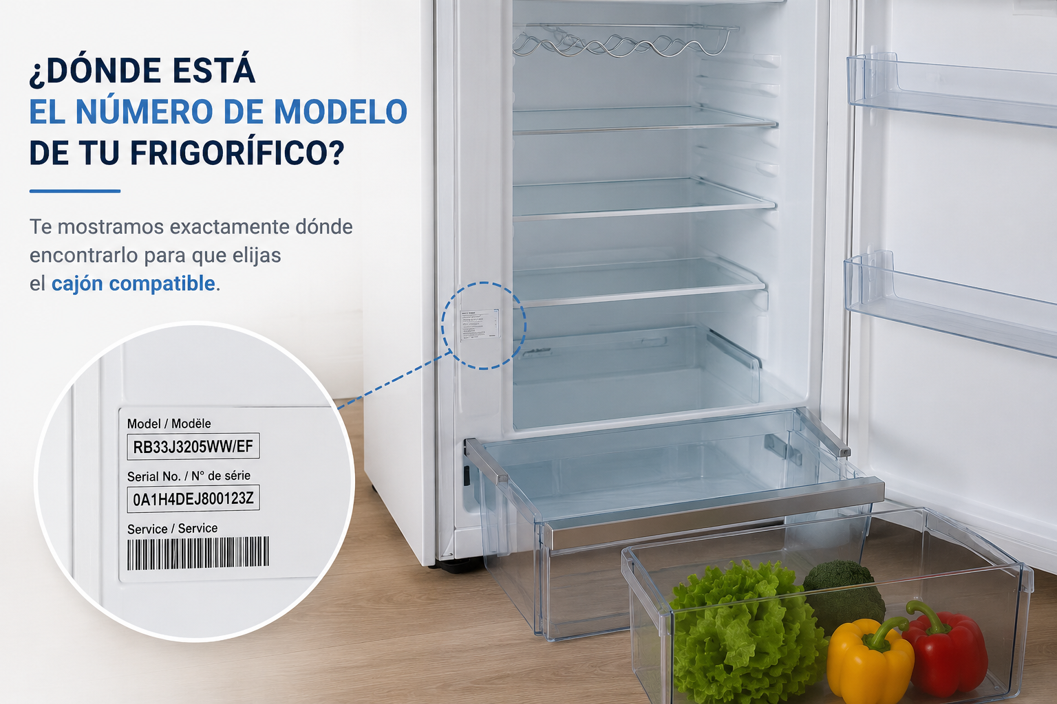 Dónde encontrar el número de modelo del frigorífico