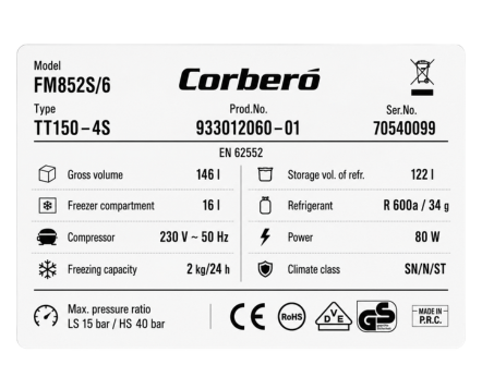Etiqueta de modelo Corberó